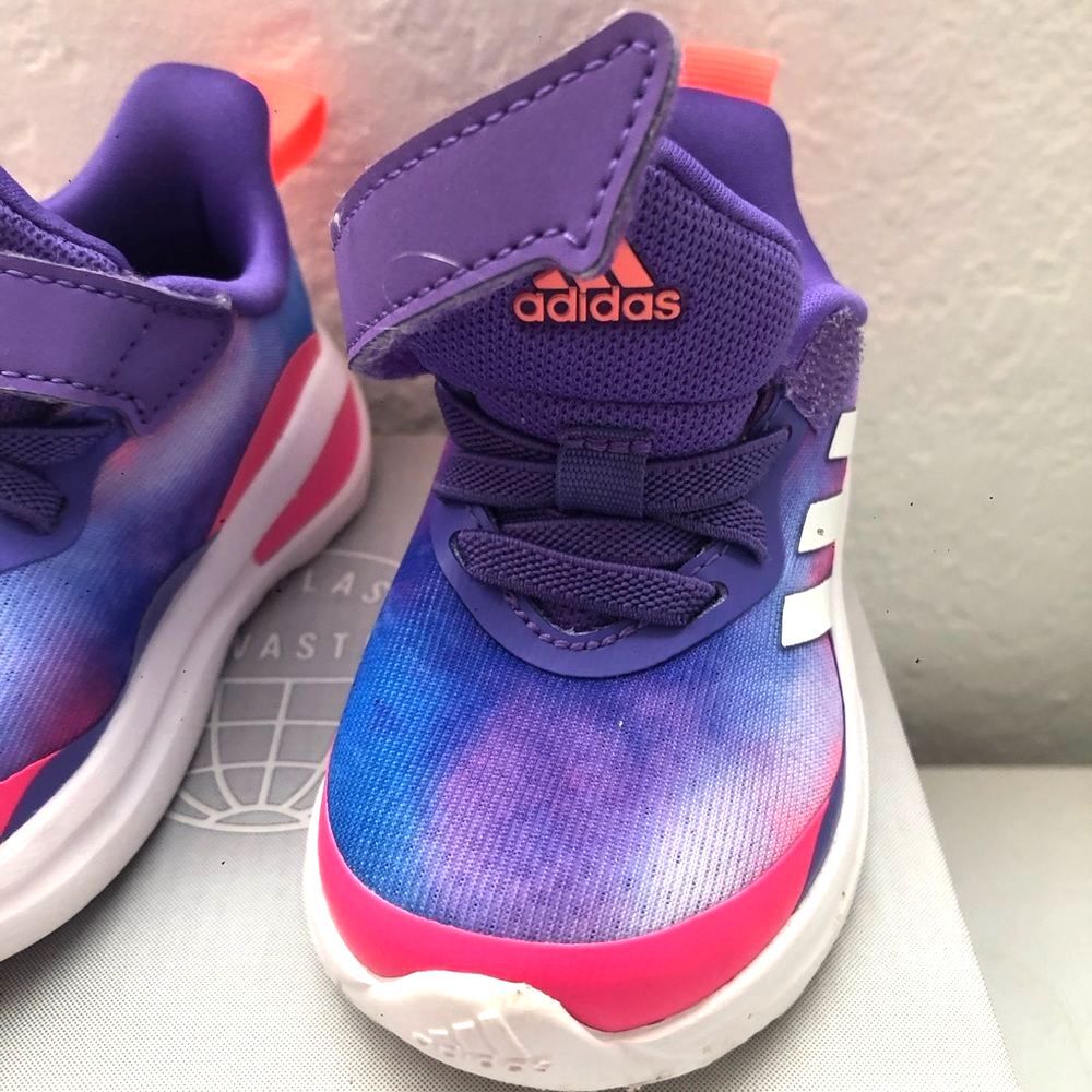 Adidas Fortarun Running Shoe Toddler Size 5K No-tie Elastic Shoelaces - Picture 5 of 10